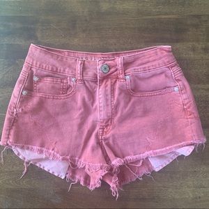 American Eagle Red Jean Shorts